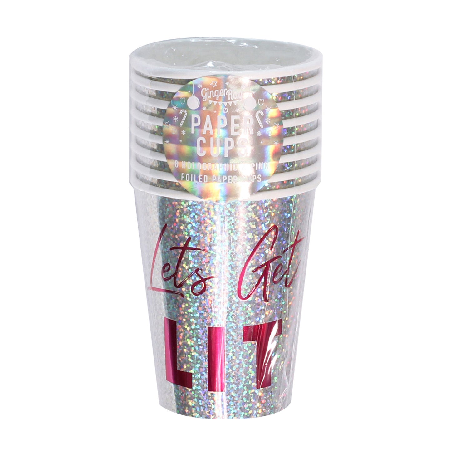 Holographic Lets Get Lit Paper Cups - Jolly Vibes