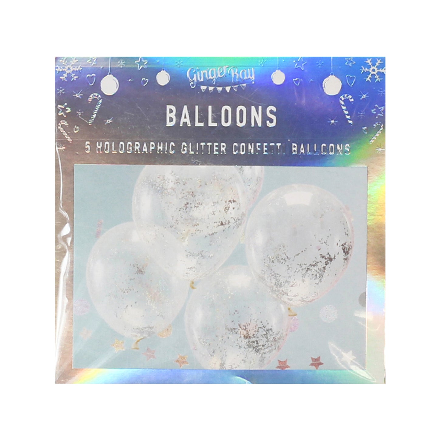 Holographic Glitter Confetti Balloons
