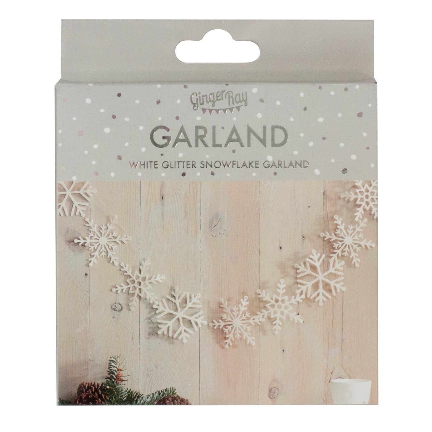 Glitter Snowflake Christmas Garland Decoration