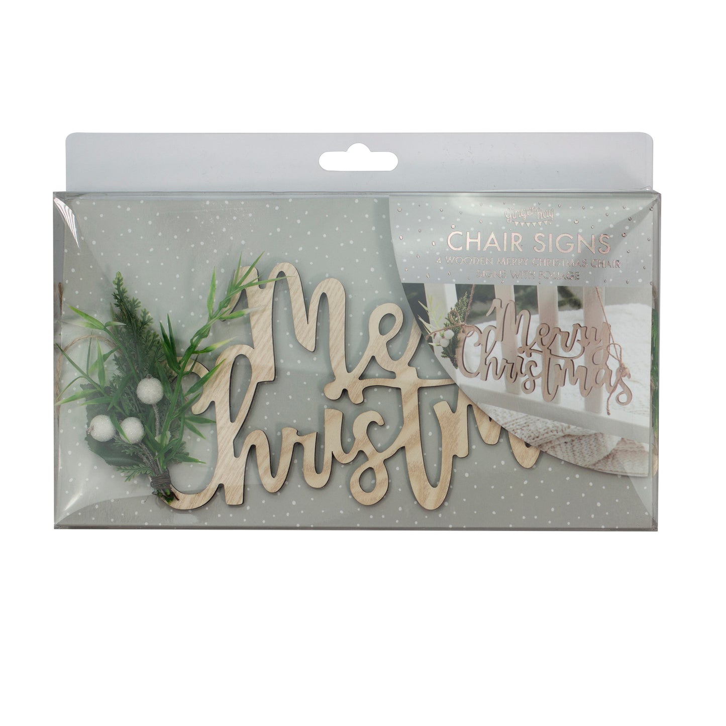 Wooden Merry Christmas Chair Decorations