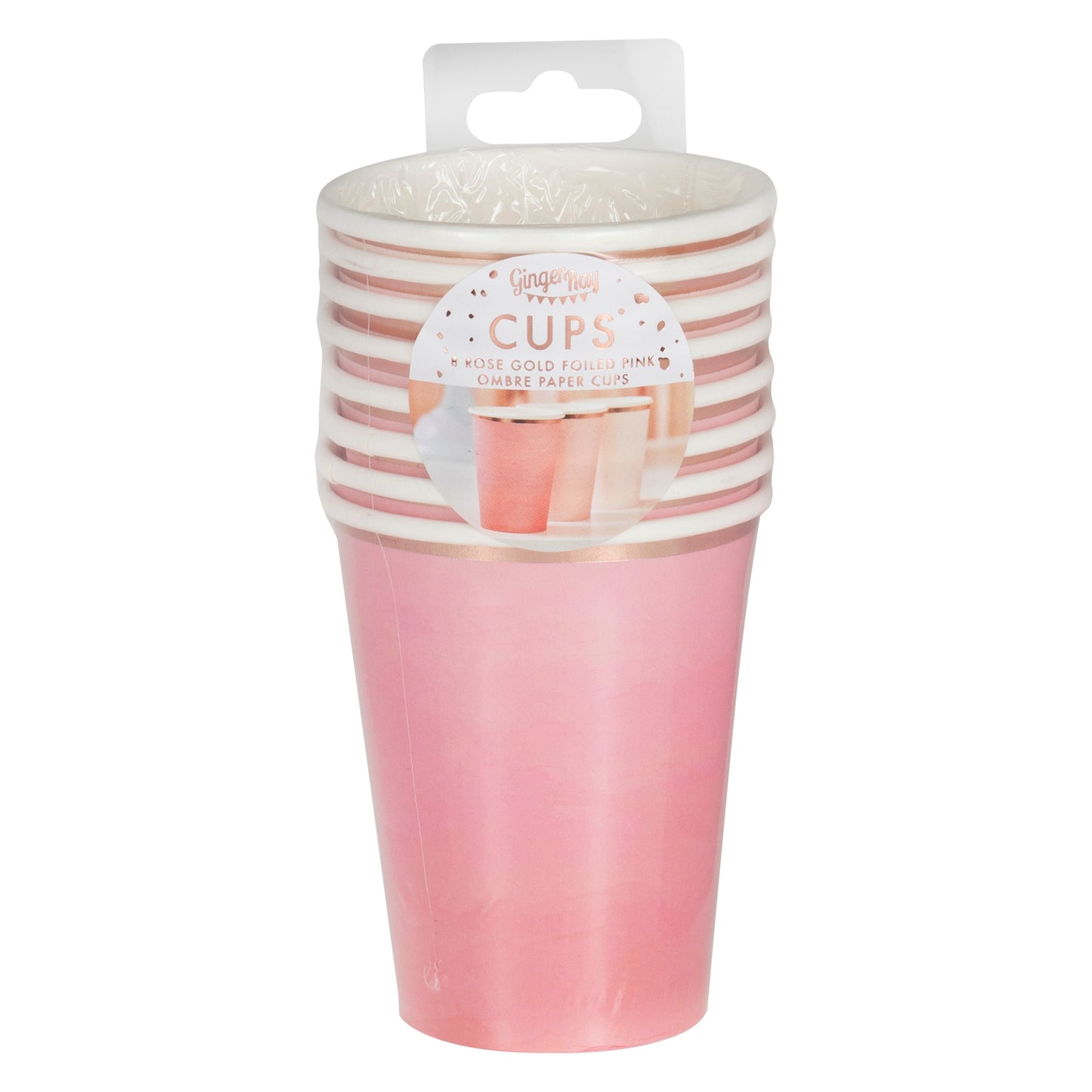 Ombre Pink Paper Cups