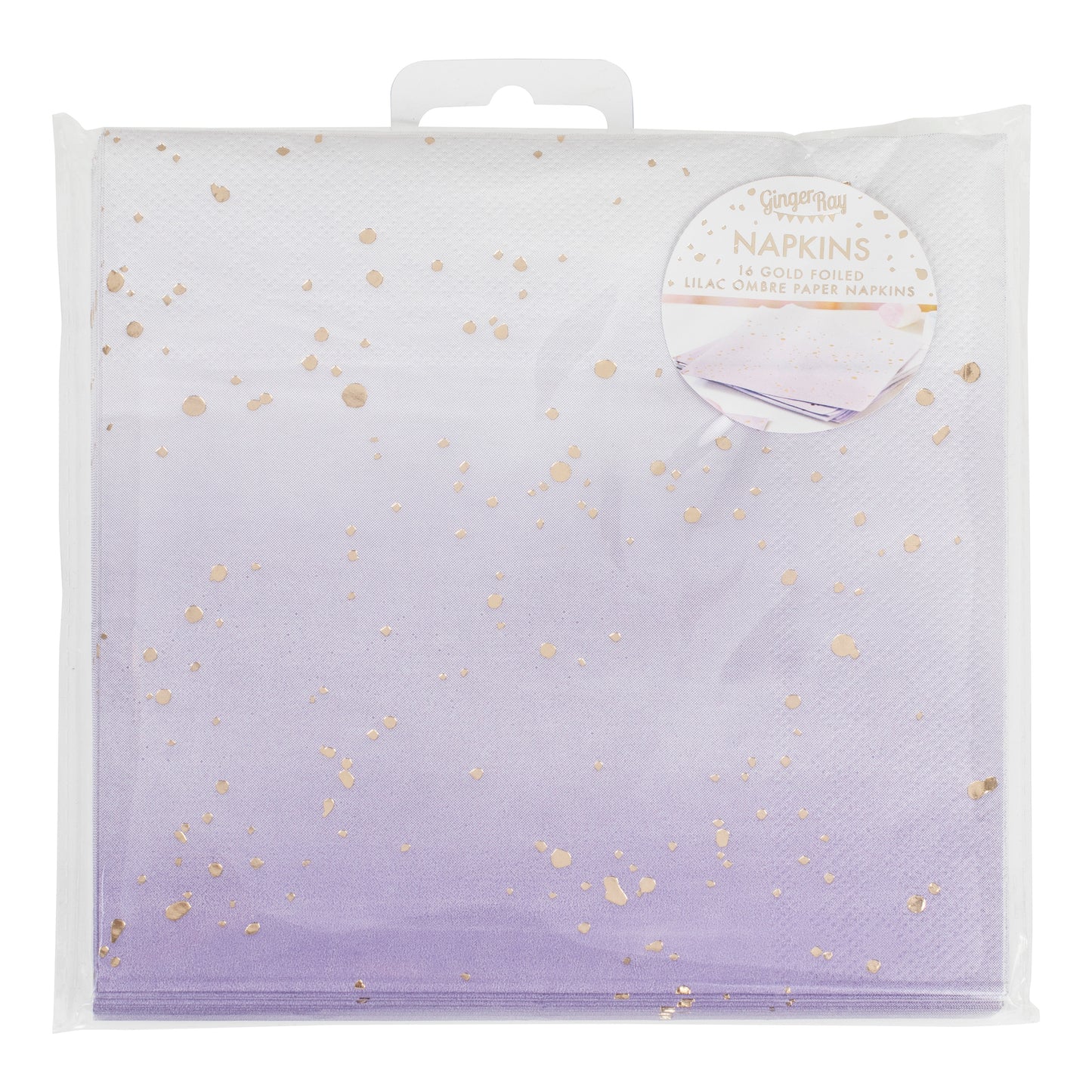 Gold Foiled Lilac Ombre Paper Napkins