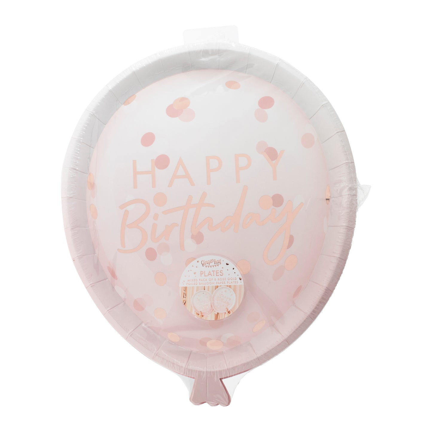 Rose Gold Balloon Shaped Party Paper Plates