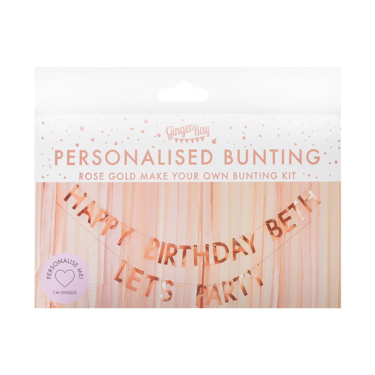 Rose Gold Personalised Birthday Banner
