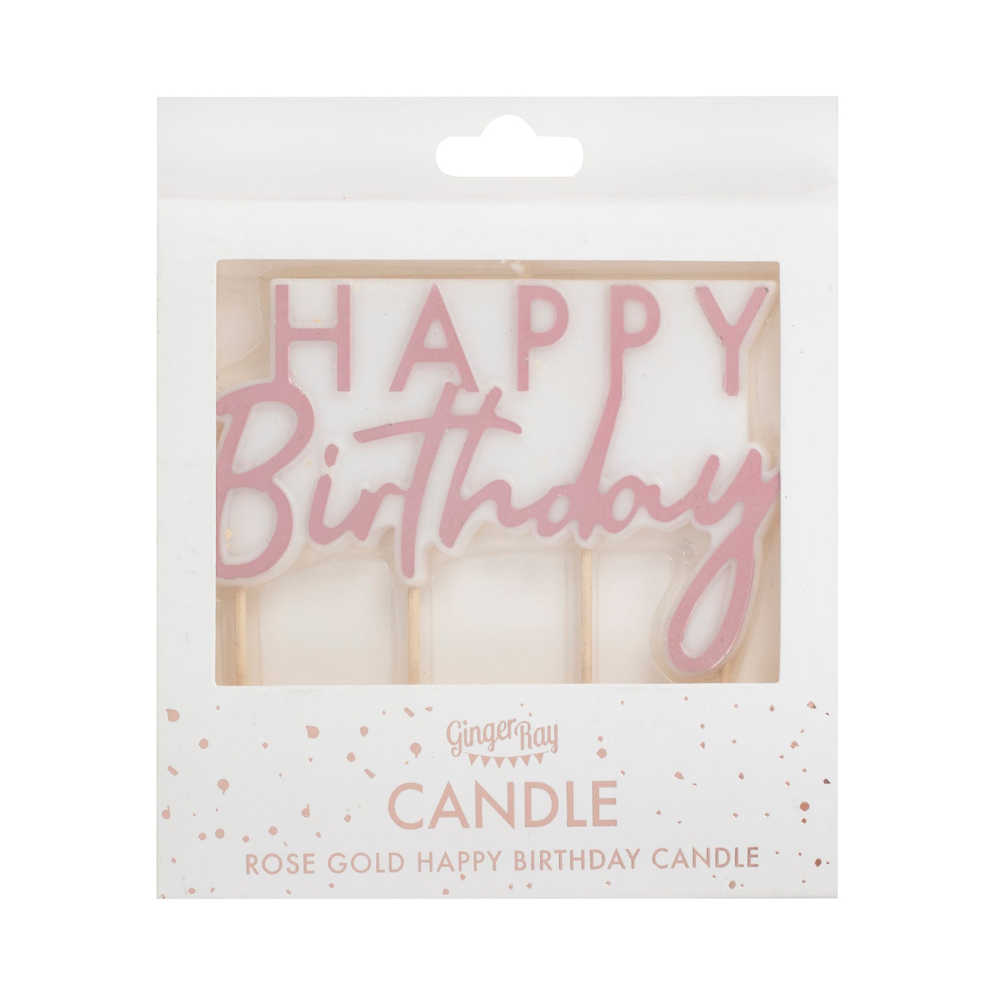 Rose Gold Happy Birthday Candle