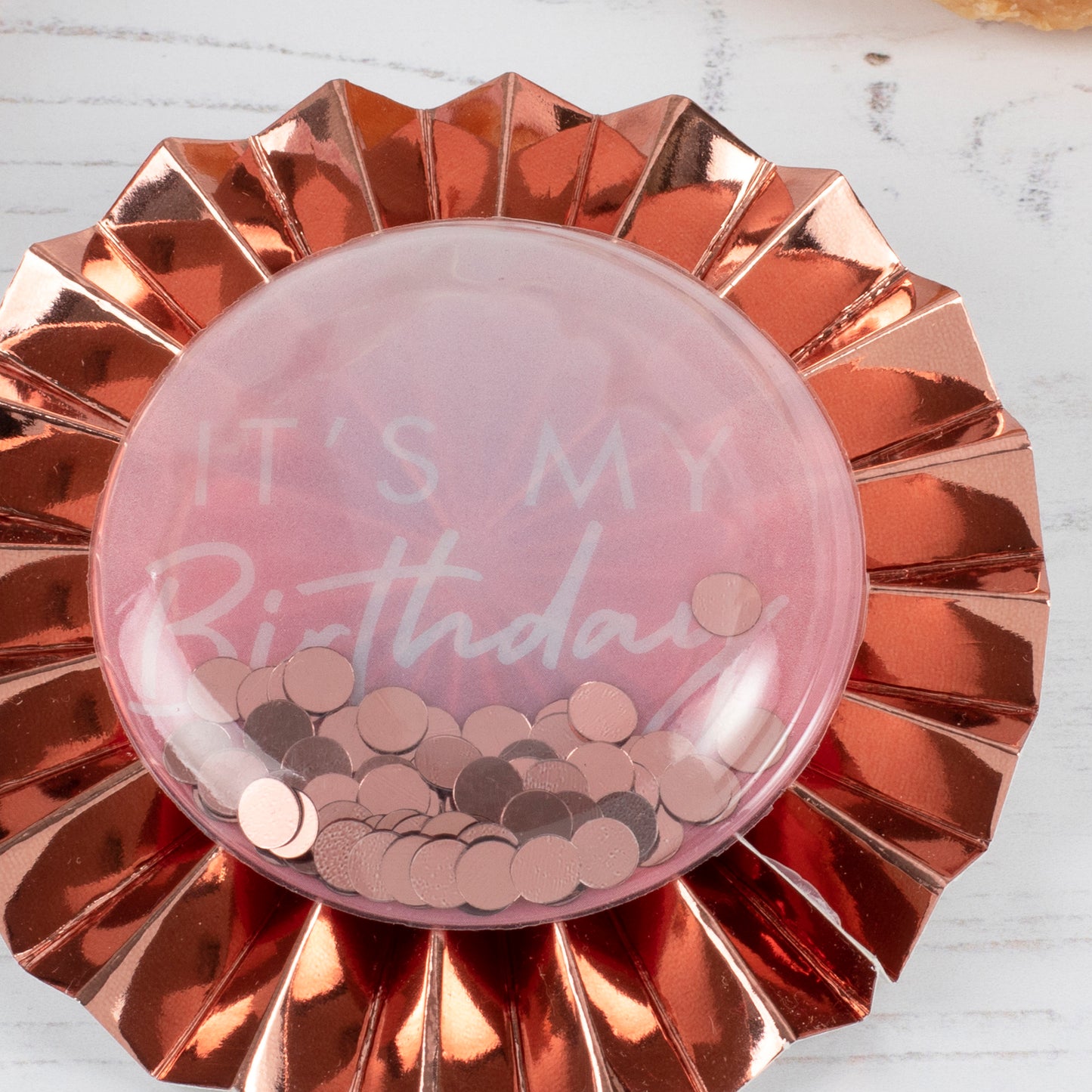 It's My Birthday Rose Gold Bubble Badge