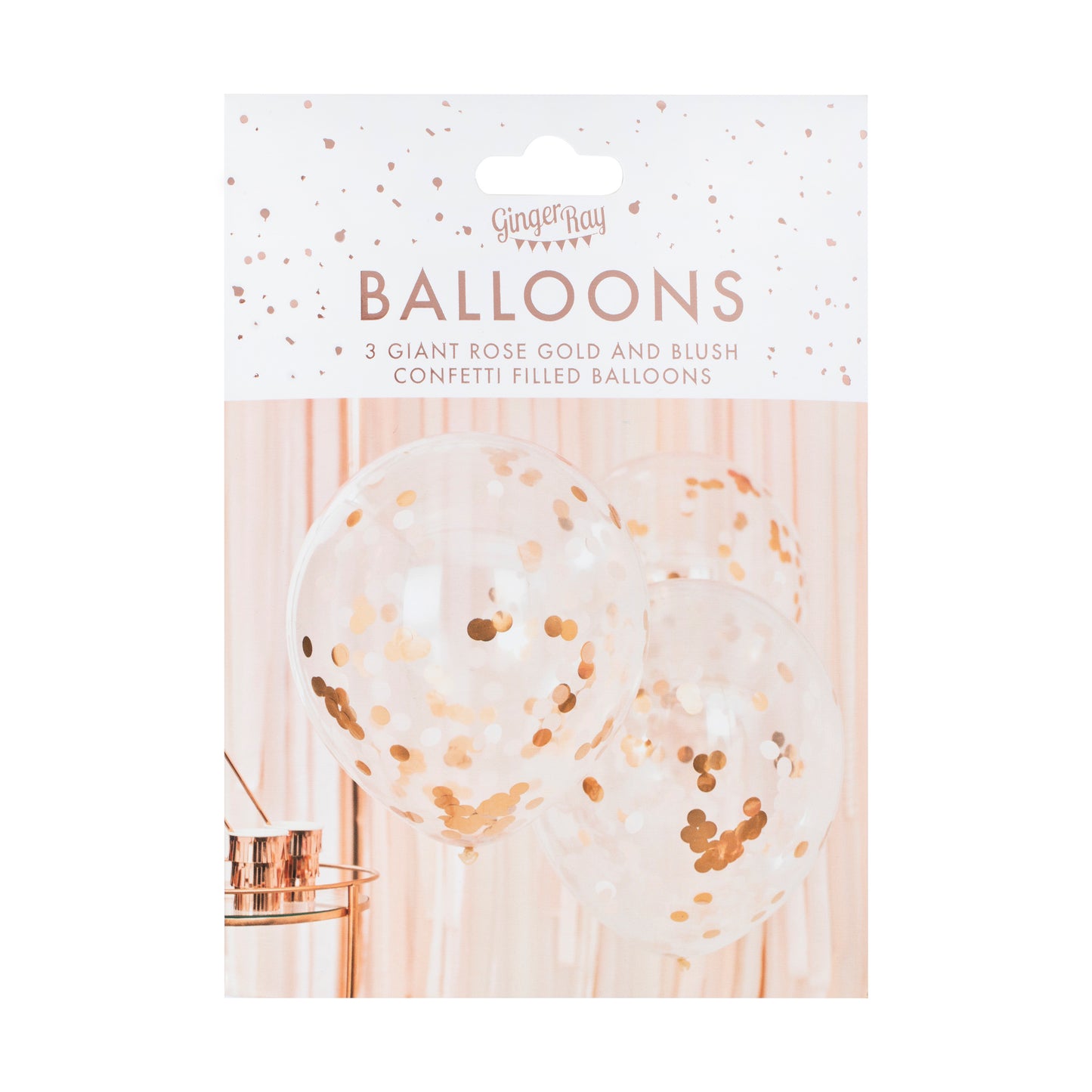 Giant Rose Gold And Blush Large Confetti Balloons