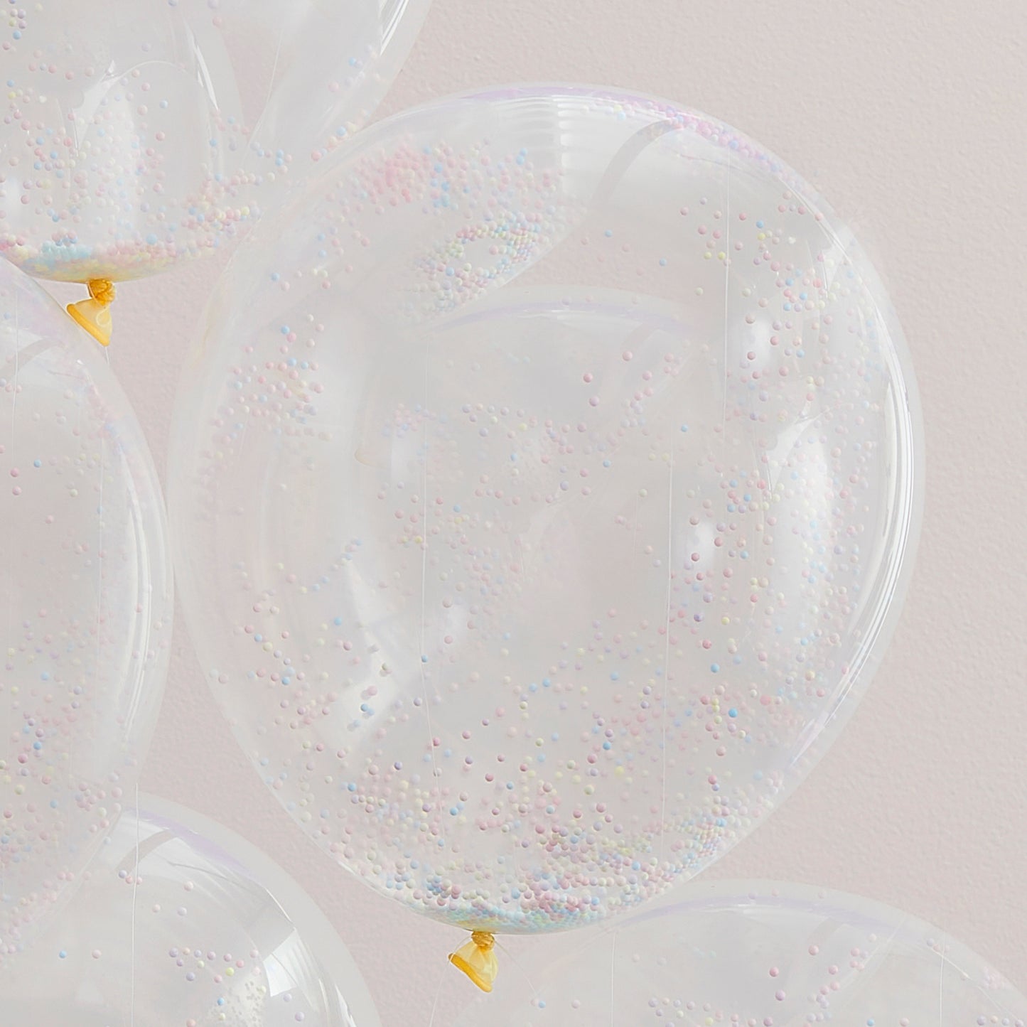 Mixed Pastel Bead Confetti Filled Balloons