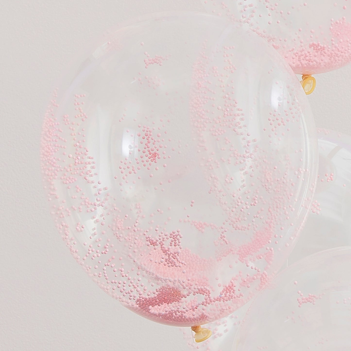 Pastel Pink Bead Confetti Filled Balloons