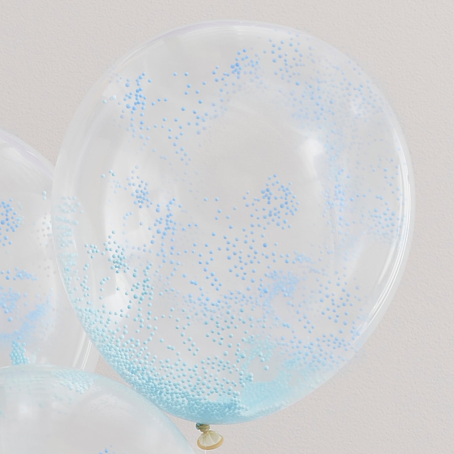 Pastel Blue Bead Confetti Filled Balloons