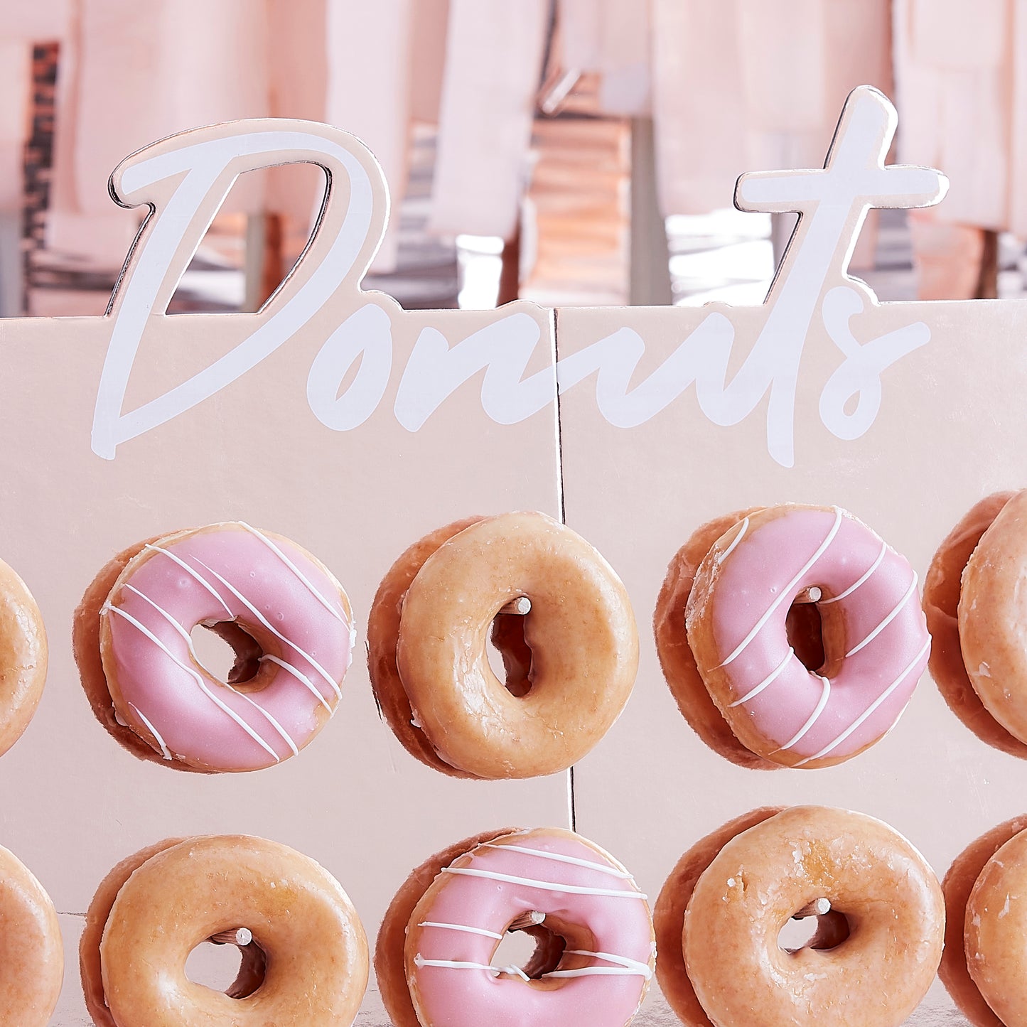 Rose Gold Foiled Donut Wall