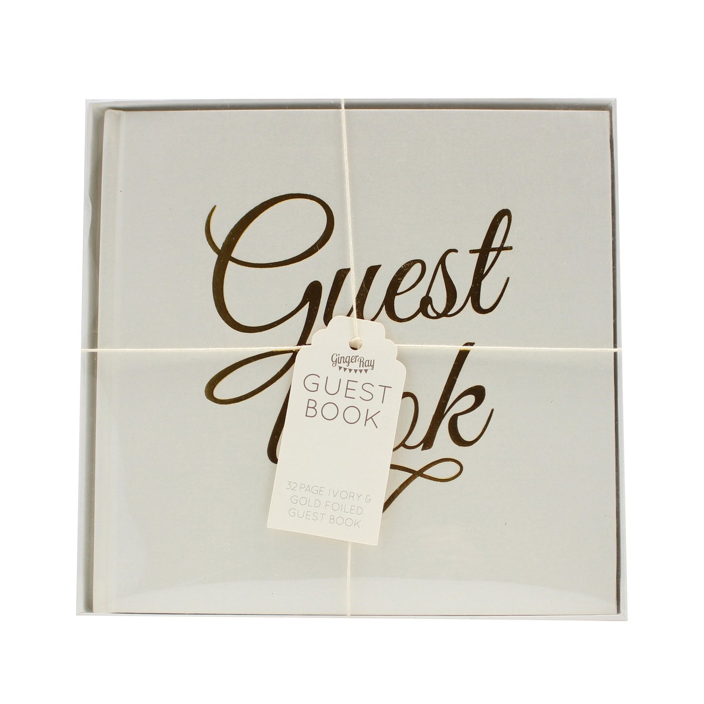 Ivory & Gold Foiled Wedding Guest Book - Metallic Perfection