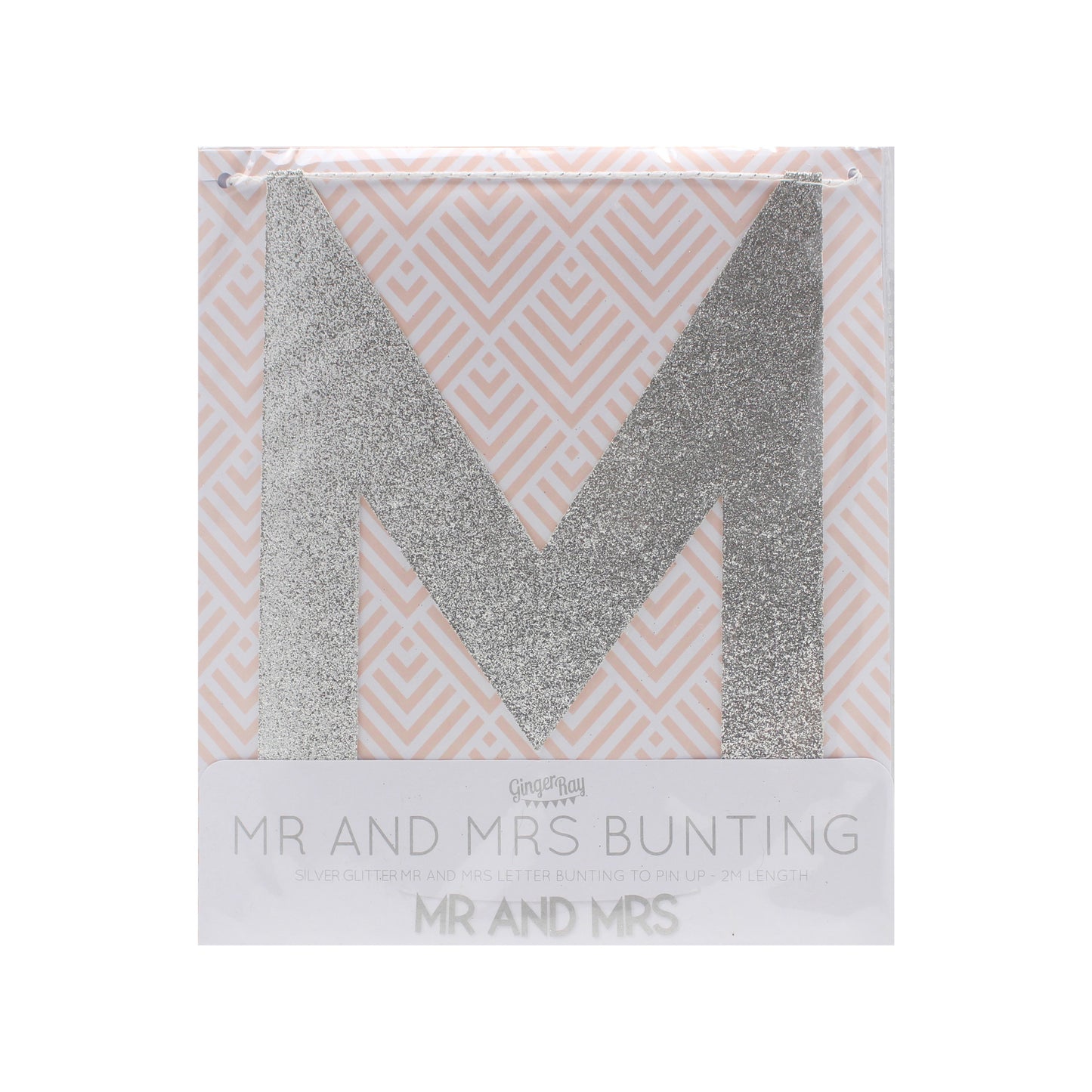 Silver Glitter Mr & Mrs Wedding Bunting - Metallic Perfection