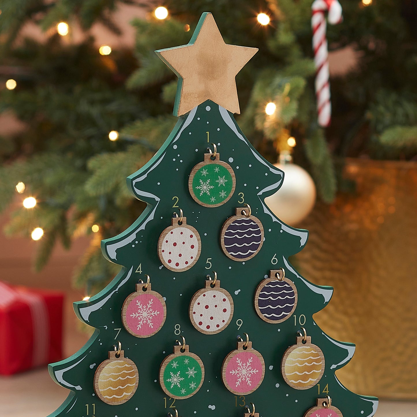 Wooden Christmas Tree Advent Calendar