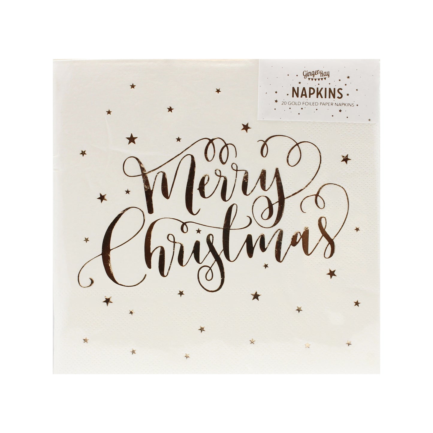 Gold Foiled Merry Christmas Napkins