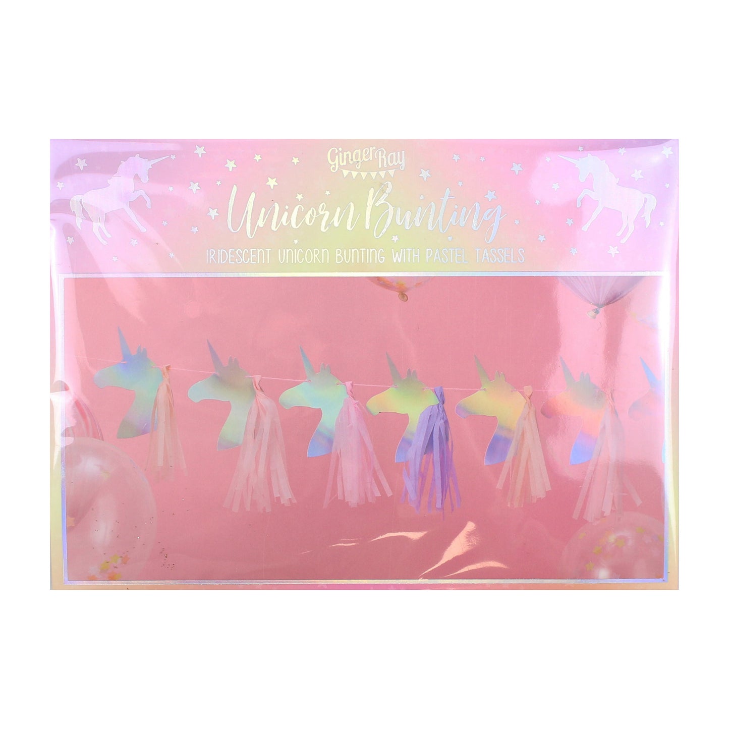 Iridescent Foiled Tassel Unicorn Bunting