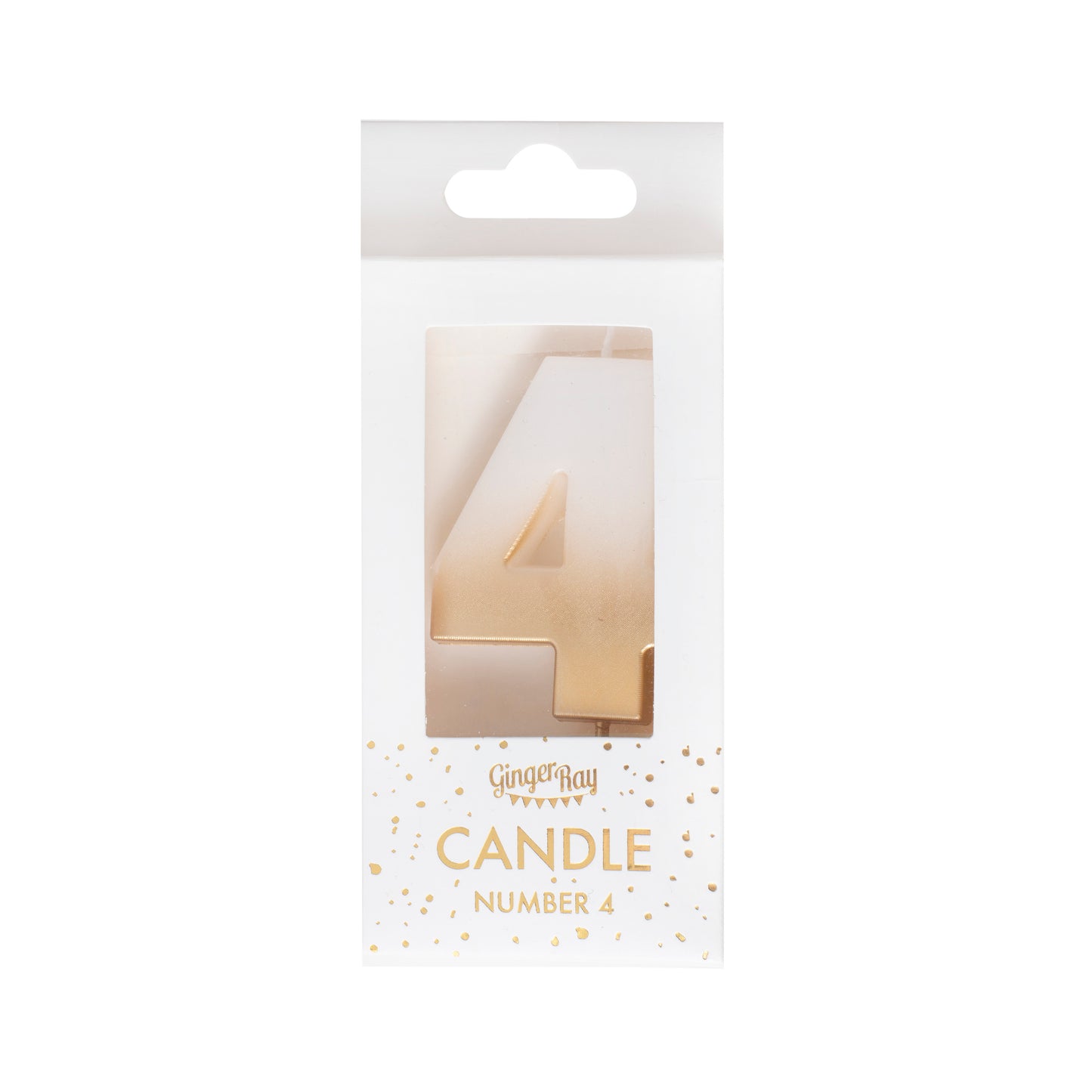 Gold Ombre 4 Number Birthday Candle