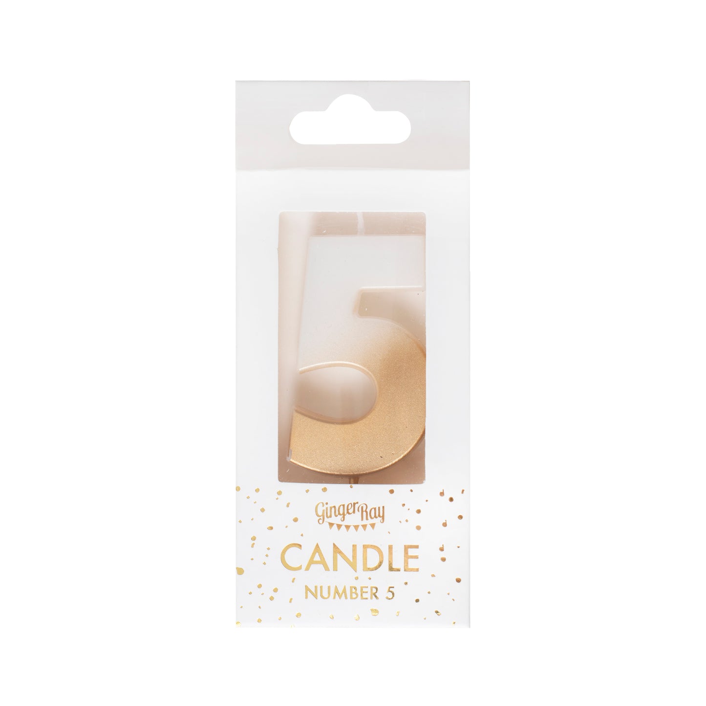 Gold Ombre 5 Number Birthday Candle