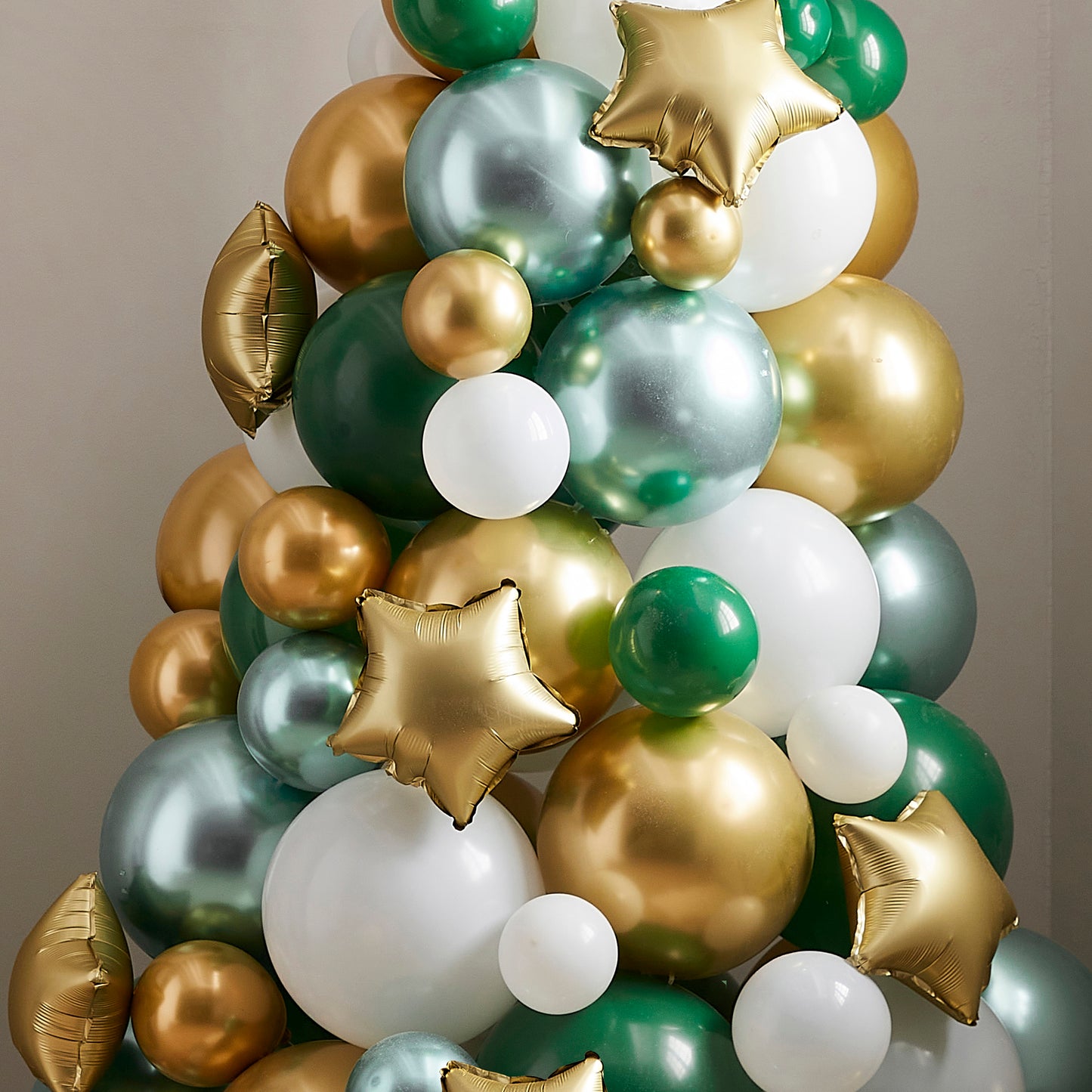 Green, Gold And White Balloon Christmas Tree