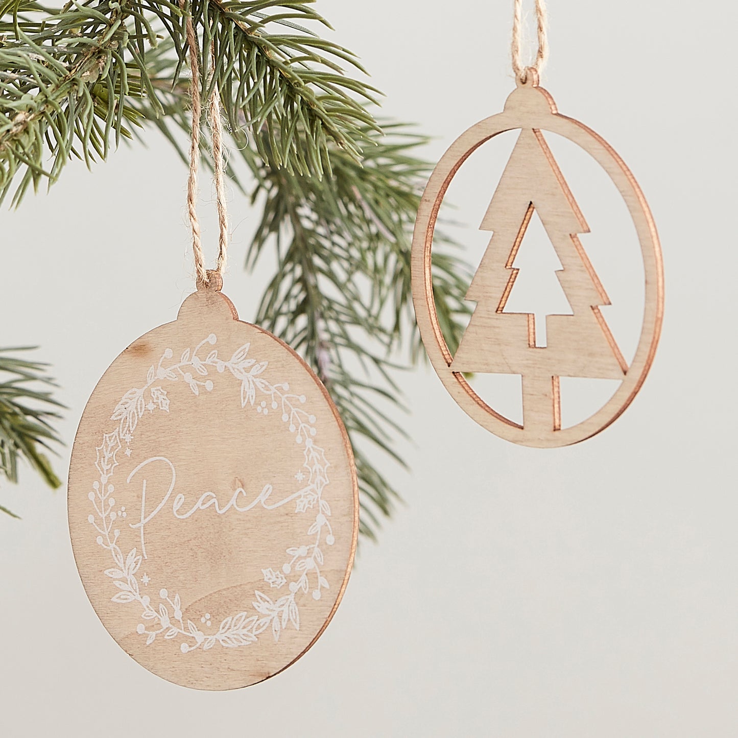 Wooden Hanging Christmas Decorations Set