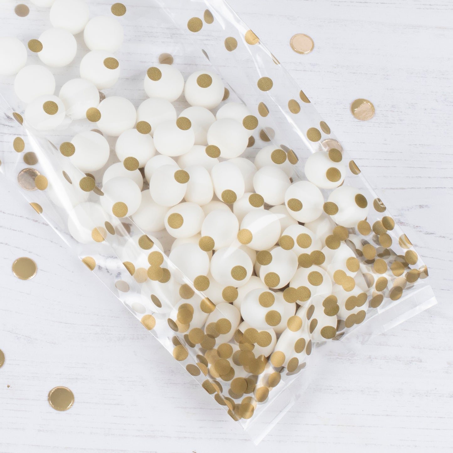 Clear & Gold Polka Dot Party Bags