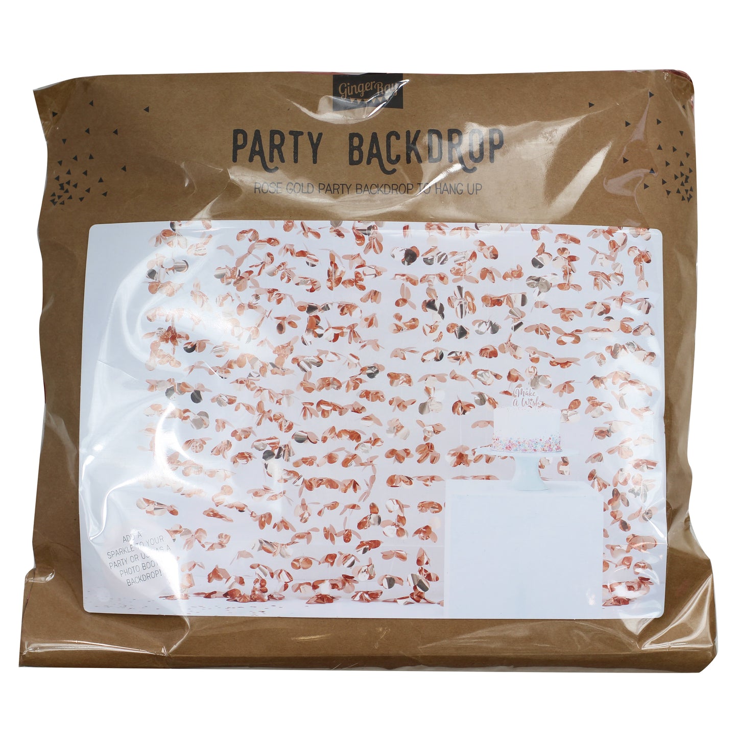 Rose Gold Flower Foil Curtain Backdrop