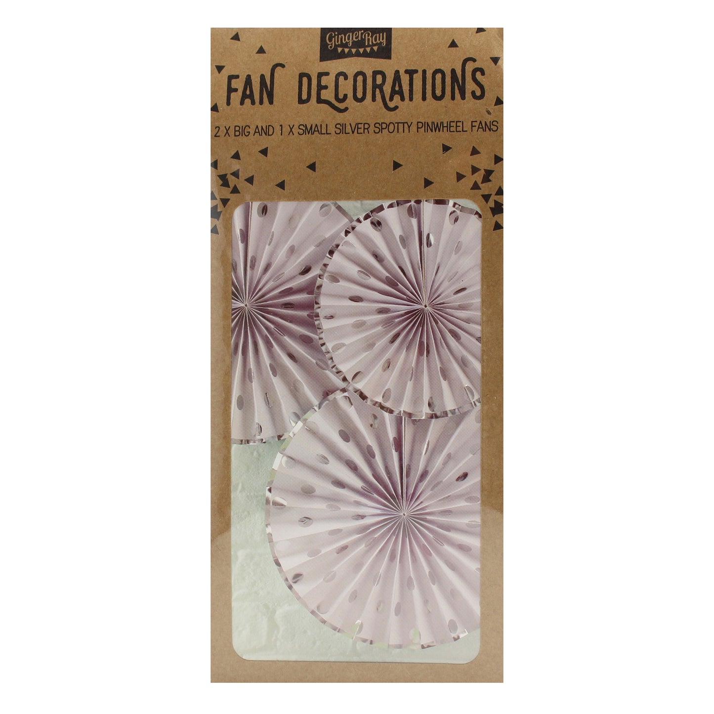 Silver Foiled Polka Dot Paper Fan Decorations - Pick & Mix