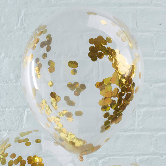 Gold Confetti Balloons