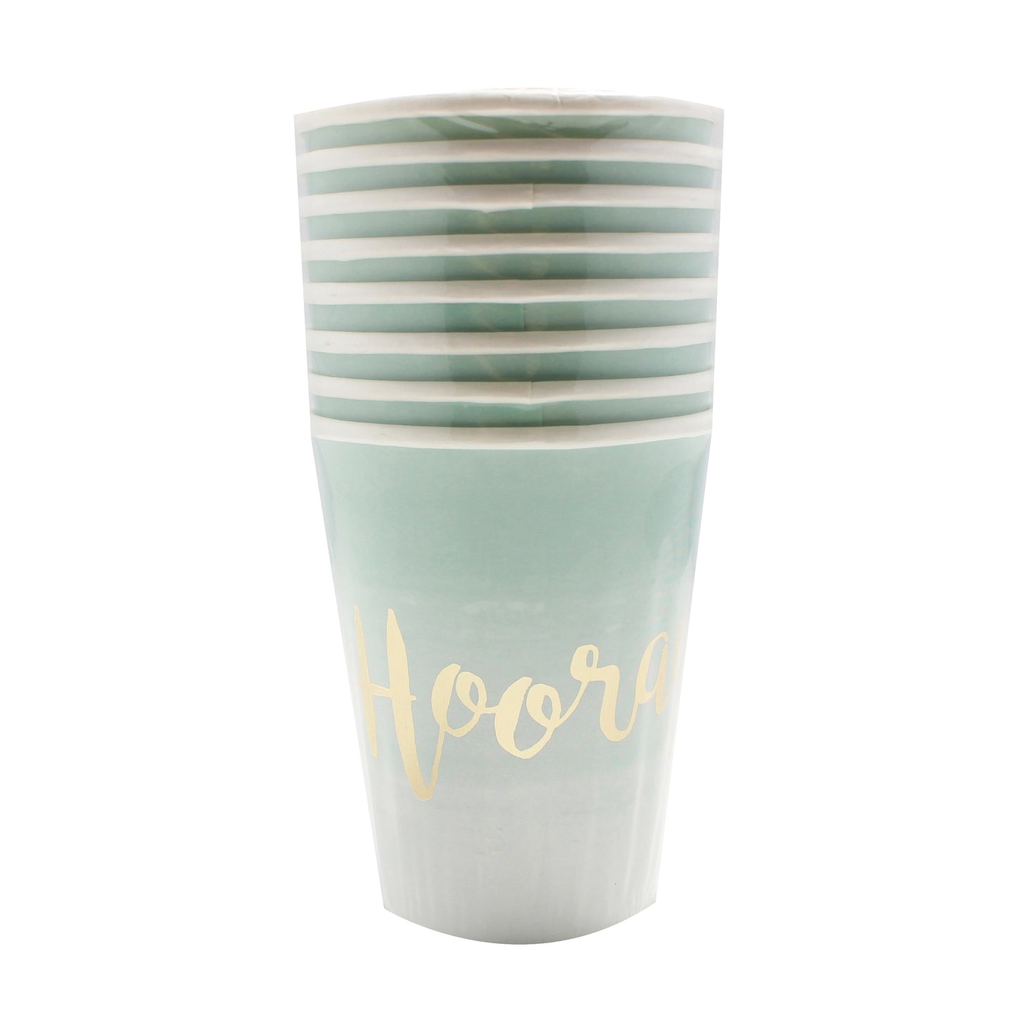 Mint & Gold Foiled Hooray Paper Cups - Pick & Mix