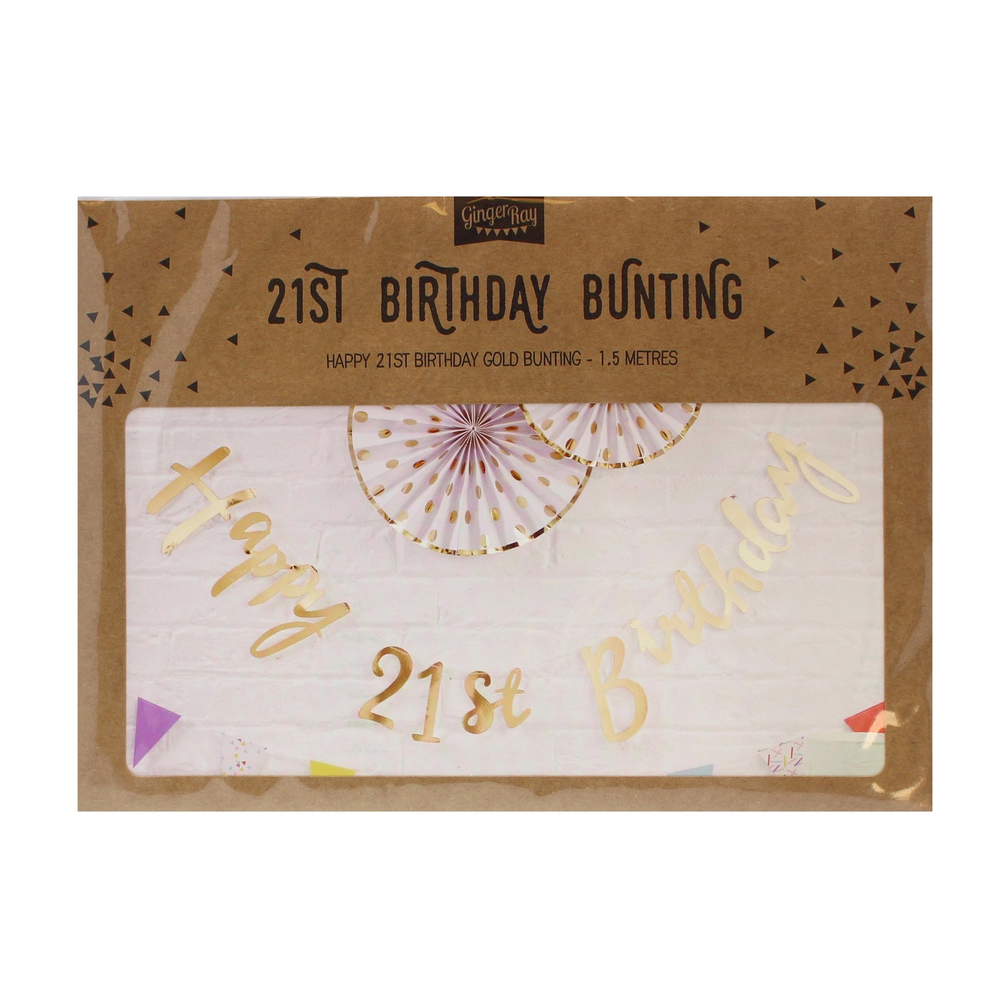 Gold Happy 21st Birthday Bunting - Pick & Mix