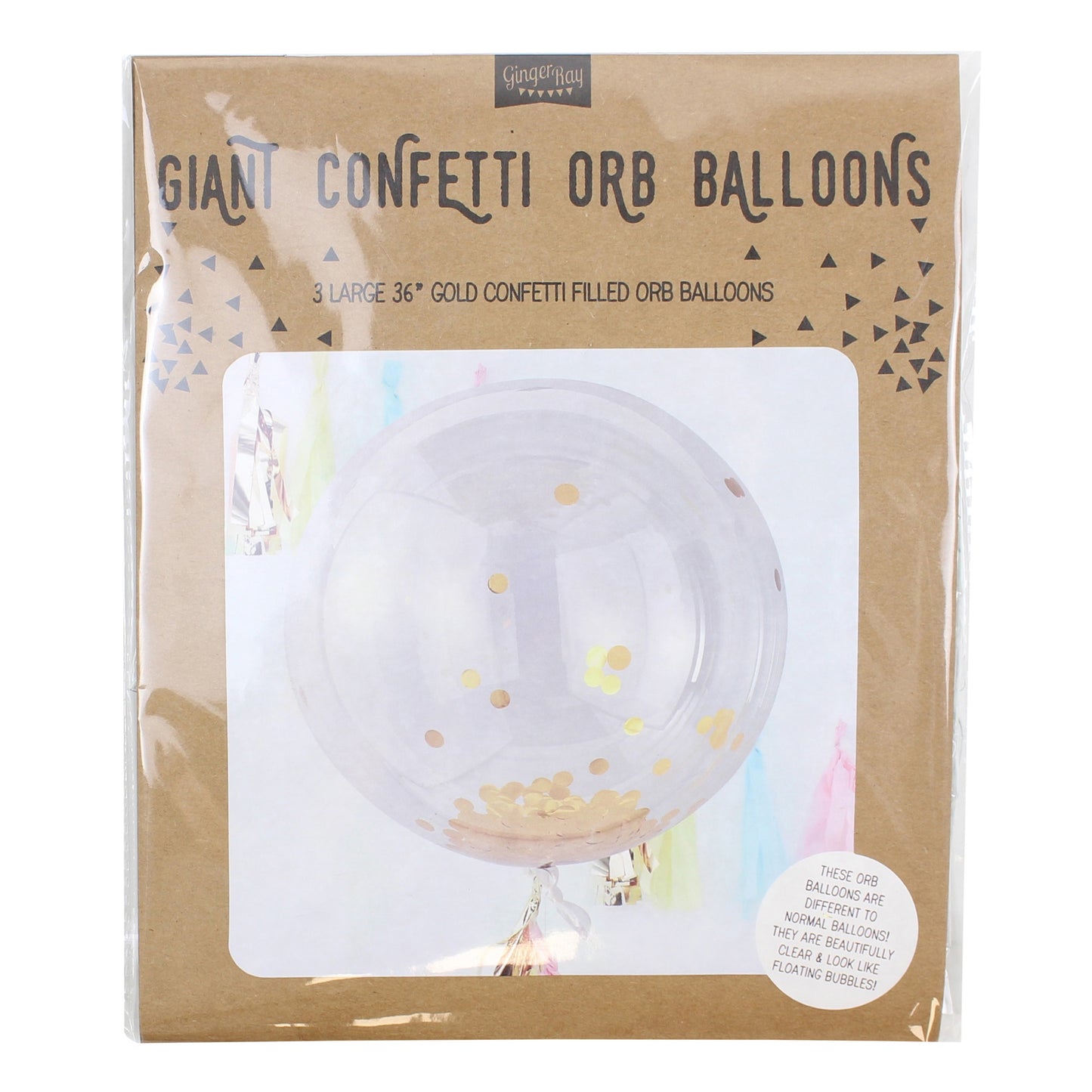Large Gold Confetti Orb Balloons