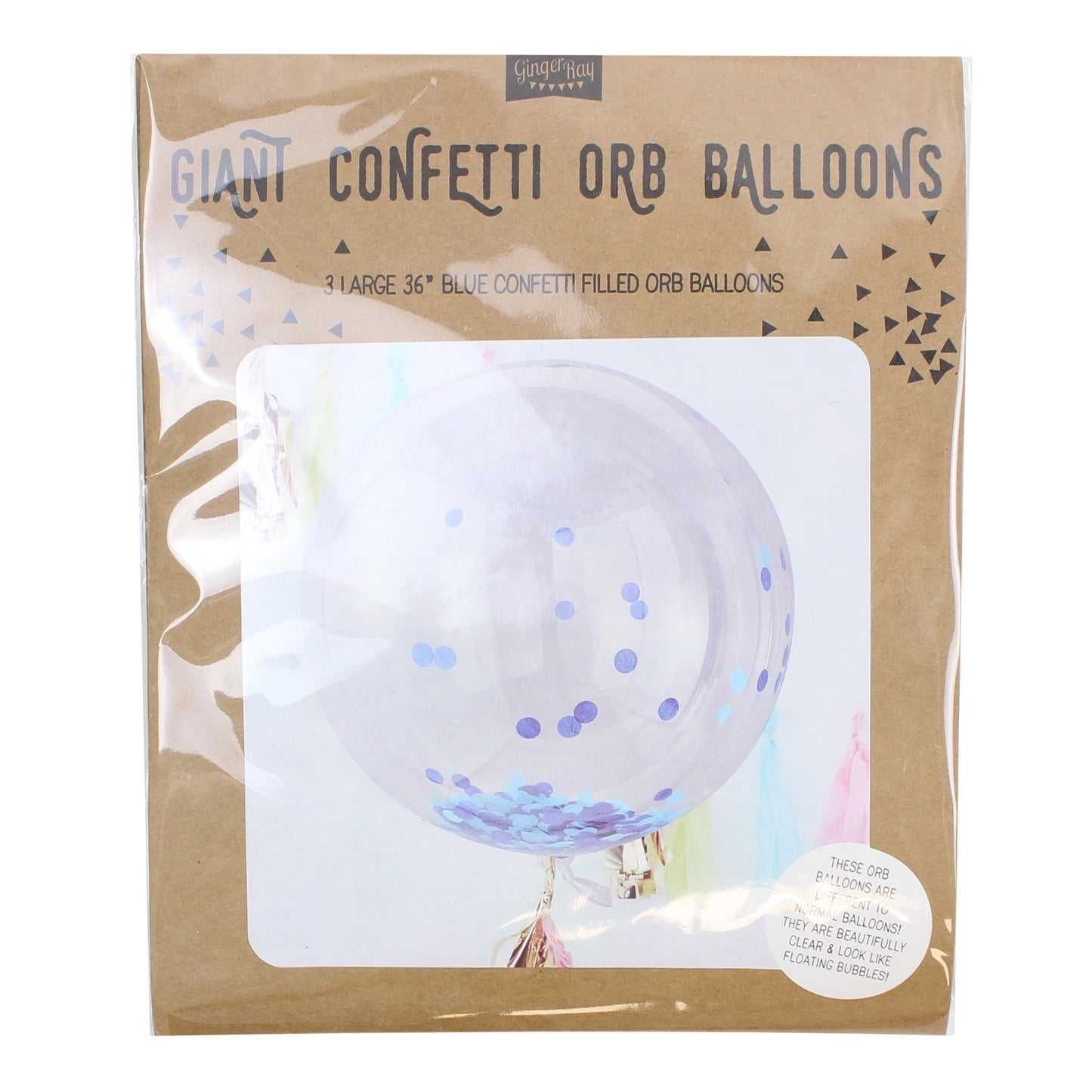 Giant Blue Orb Confetti Balloon