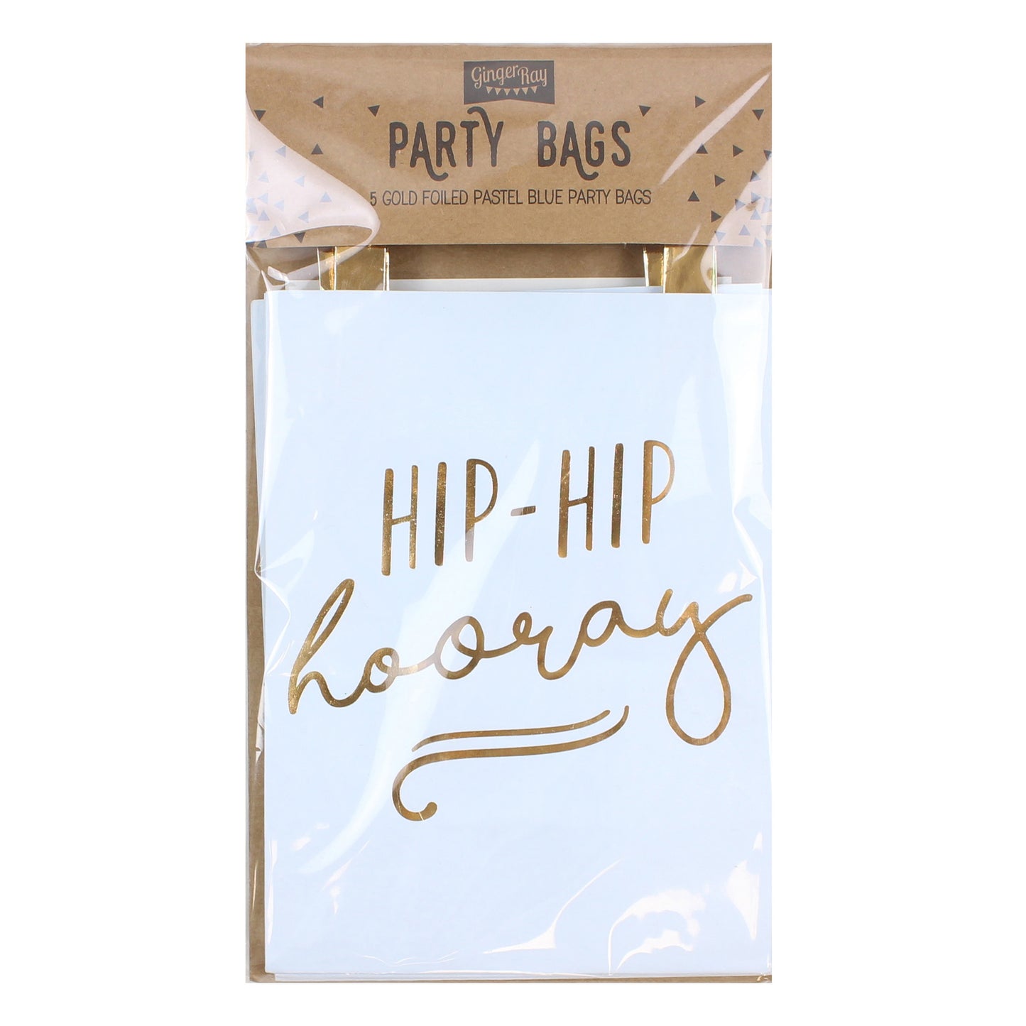 Gold Foiled Hip Hip Hooray Blue Party Bags - Pick & Mix