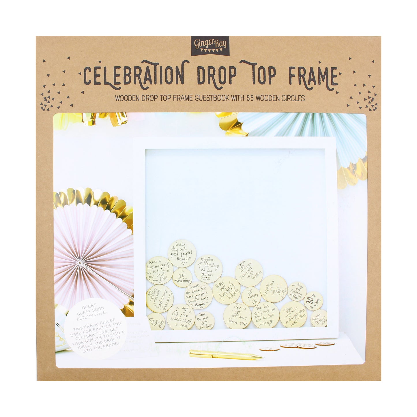 Circle Drop Top Frame Guest Book Alternative