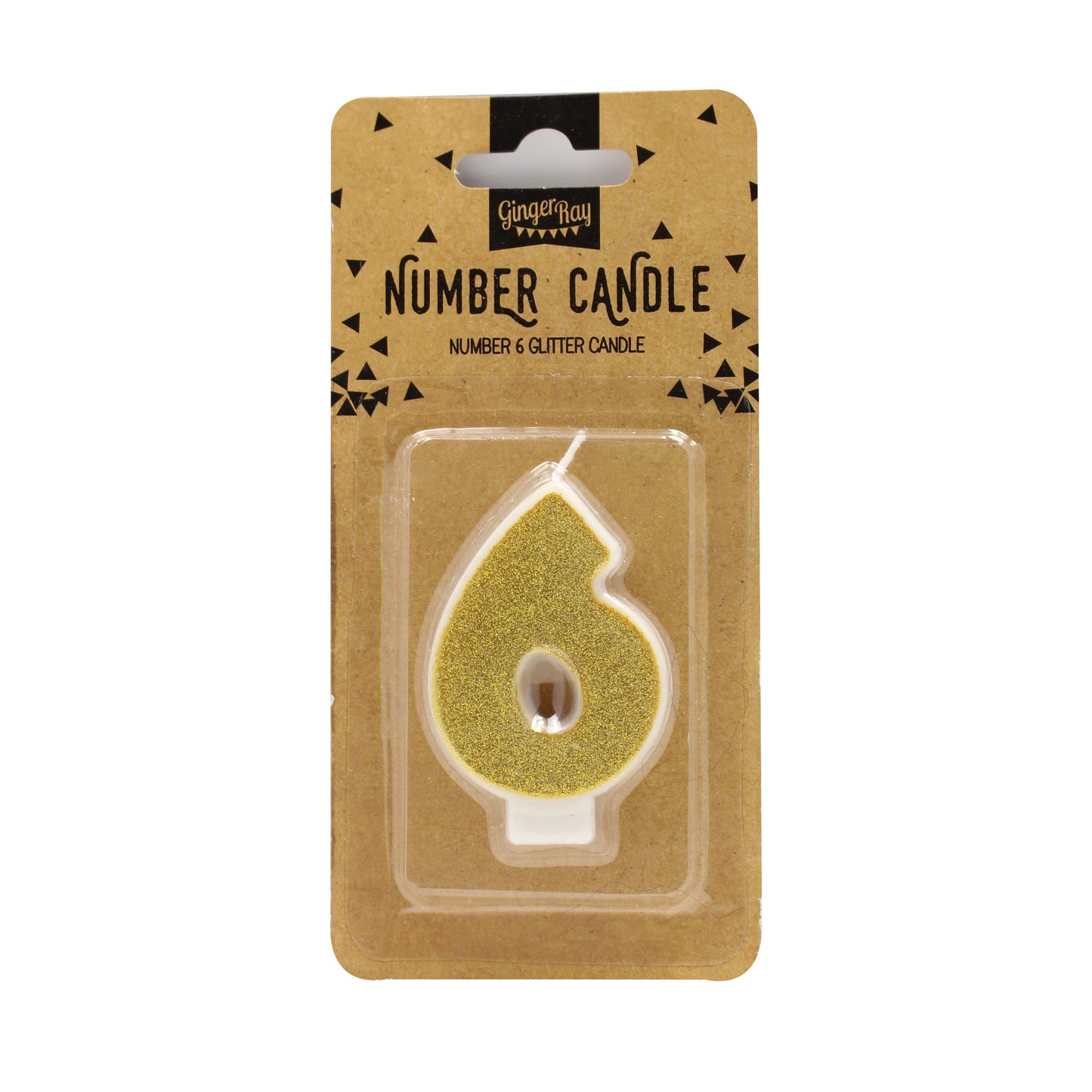 Gold Glitter 6 Number Candle - Pick and Mix