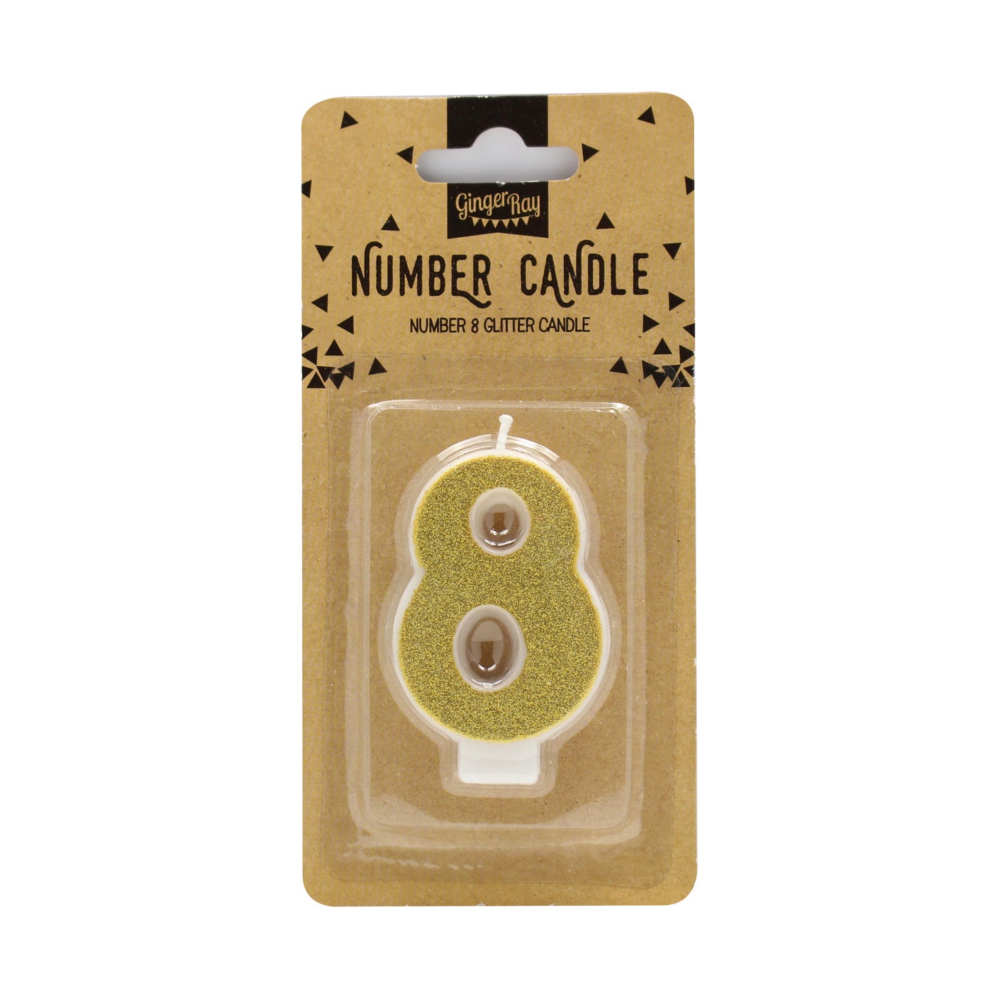 Gold Glitter 8 Number Candle - Pick and Mix
