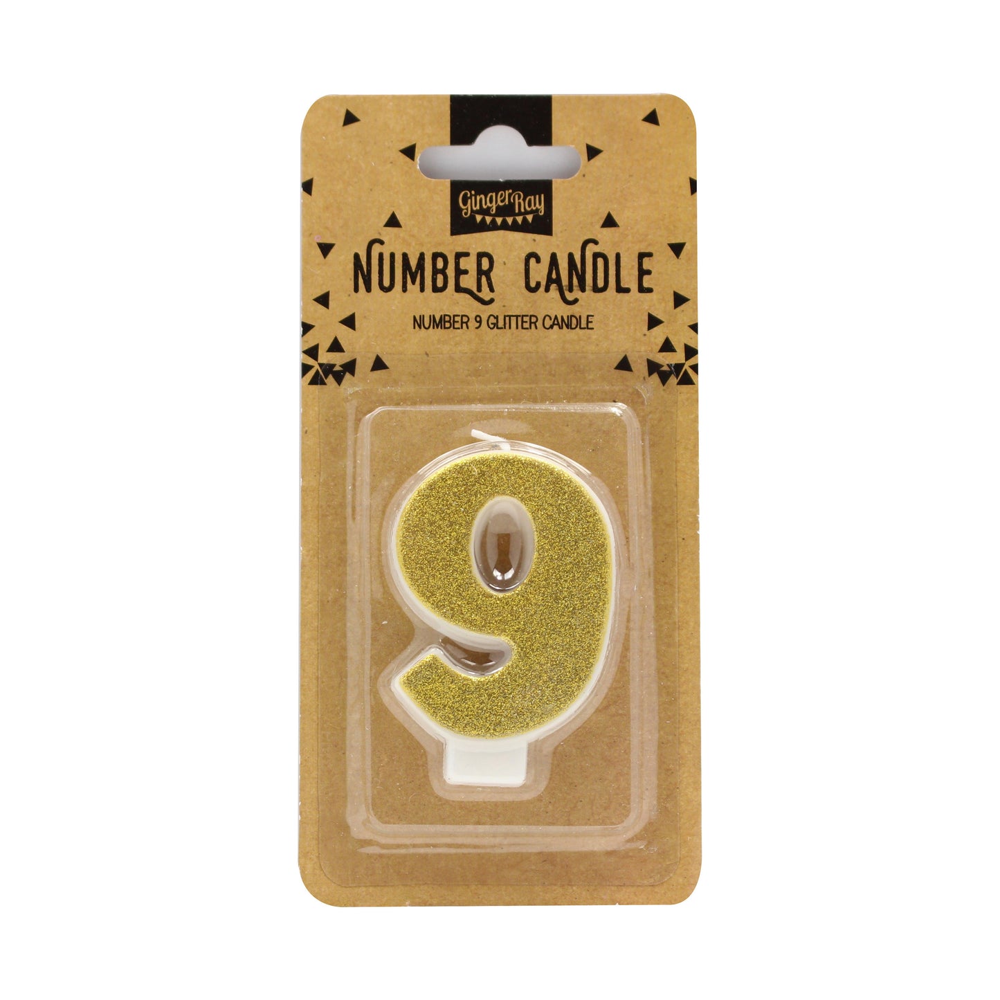 Gold Glitter 9 Number Candle - Pick and Mix