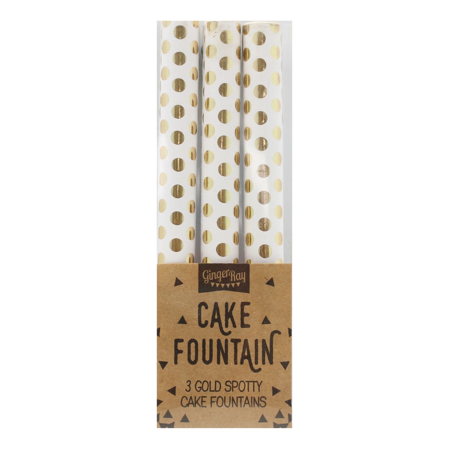 Gold Polka Dot Foiled Cake Fountain Candles