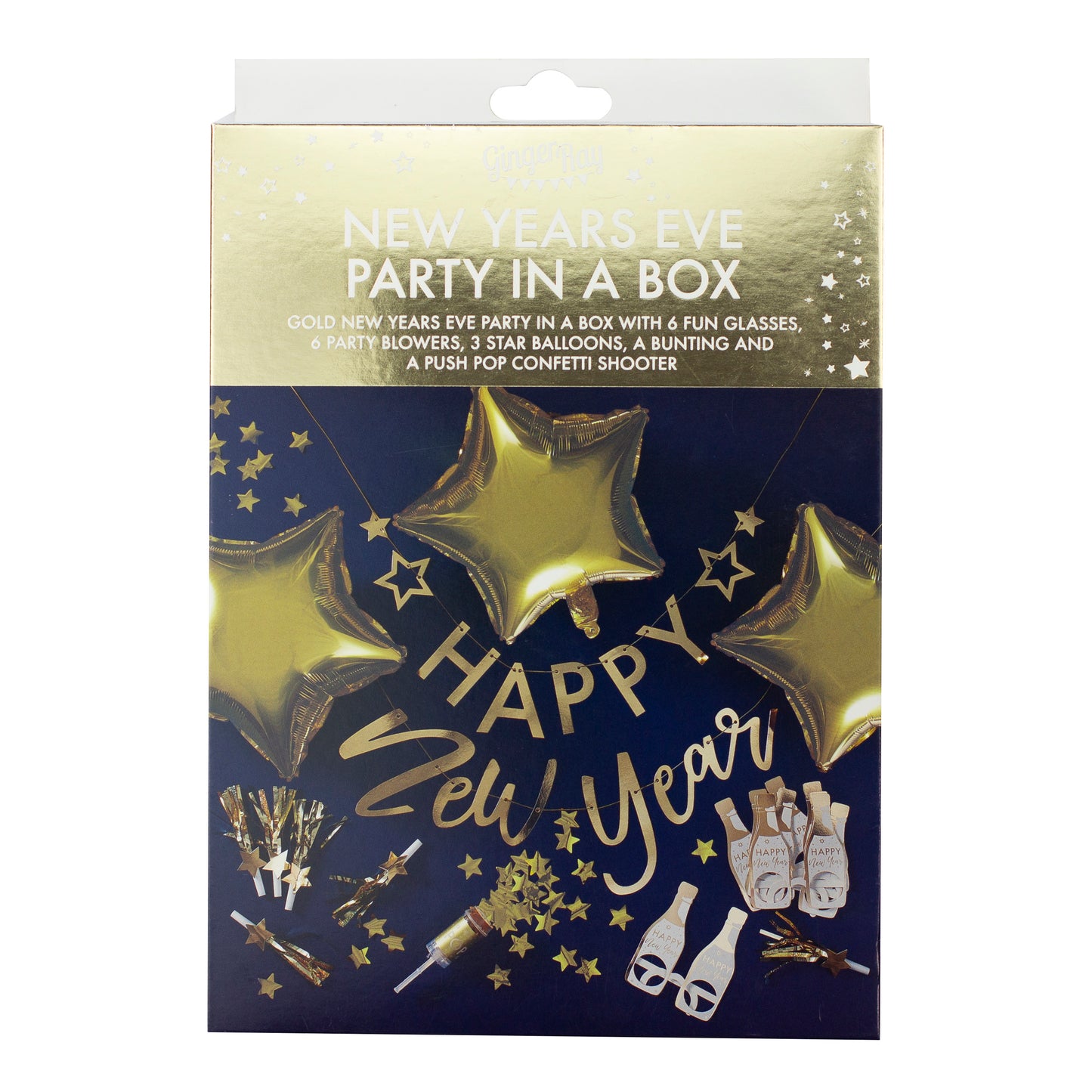 Gold New Years Eve Party In a Box Decorations