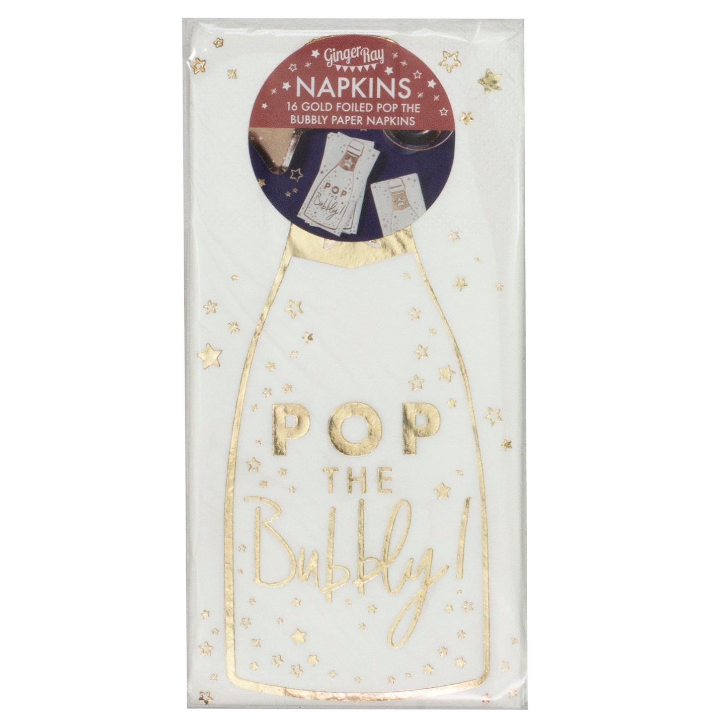 Gold Champagne Bottle Paper Napkins