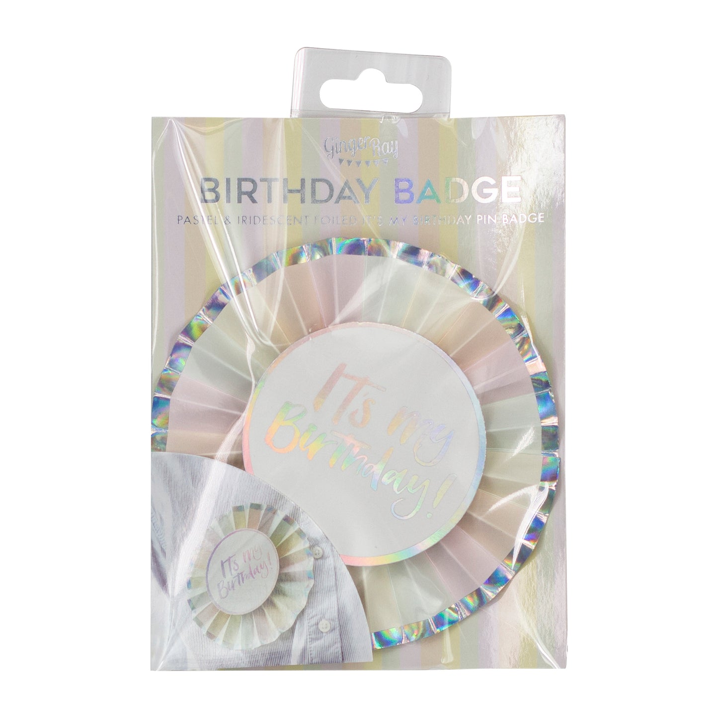 Its My Birthday Iridescent Birthday Badge - Pastel Party