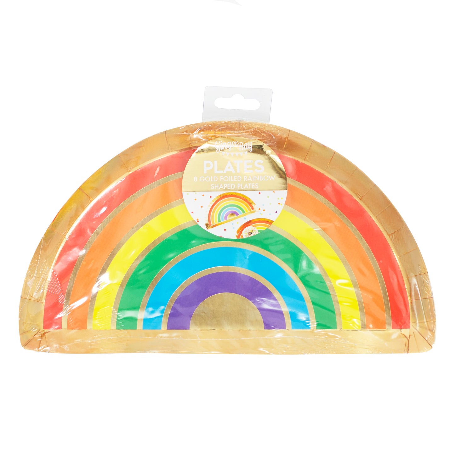 Gold Foiled & Rainbow Paper Plates