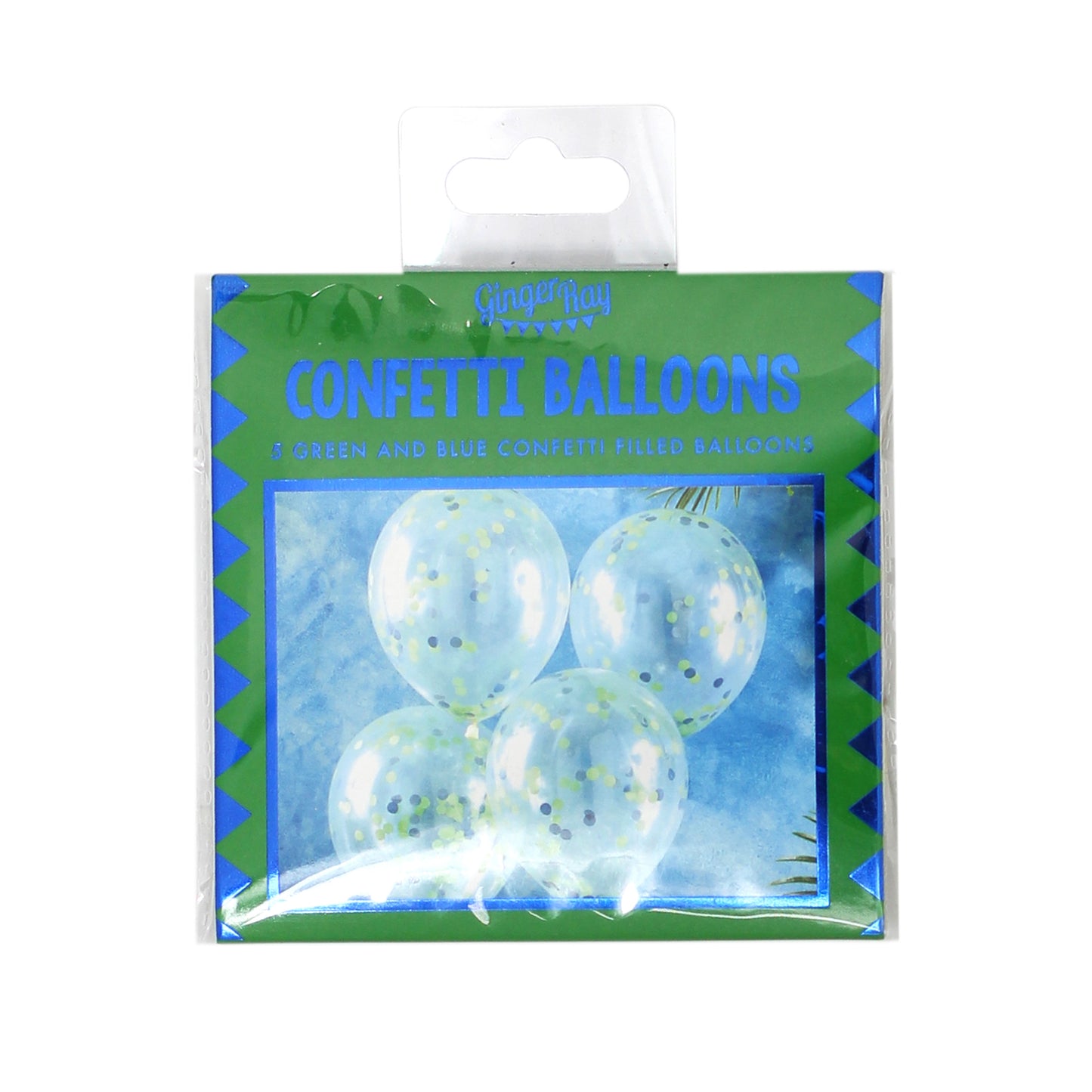 Blue and Green Confetti Balloons