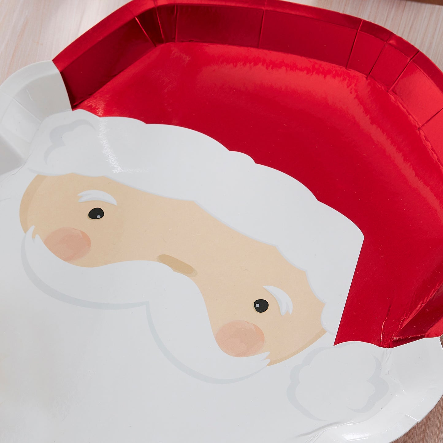 Red Foiled Santa Christmas Paper Plates