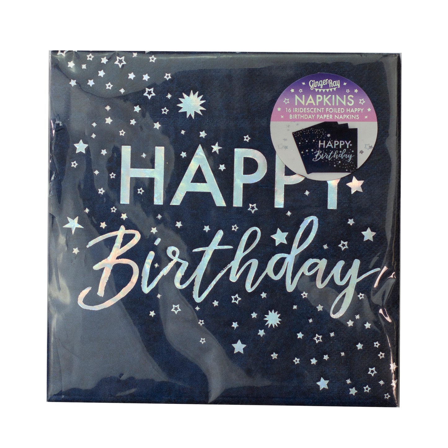 Iridescent Foiled Happy Birthday Paper Napkins