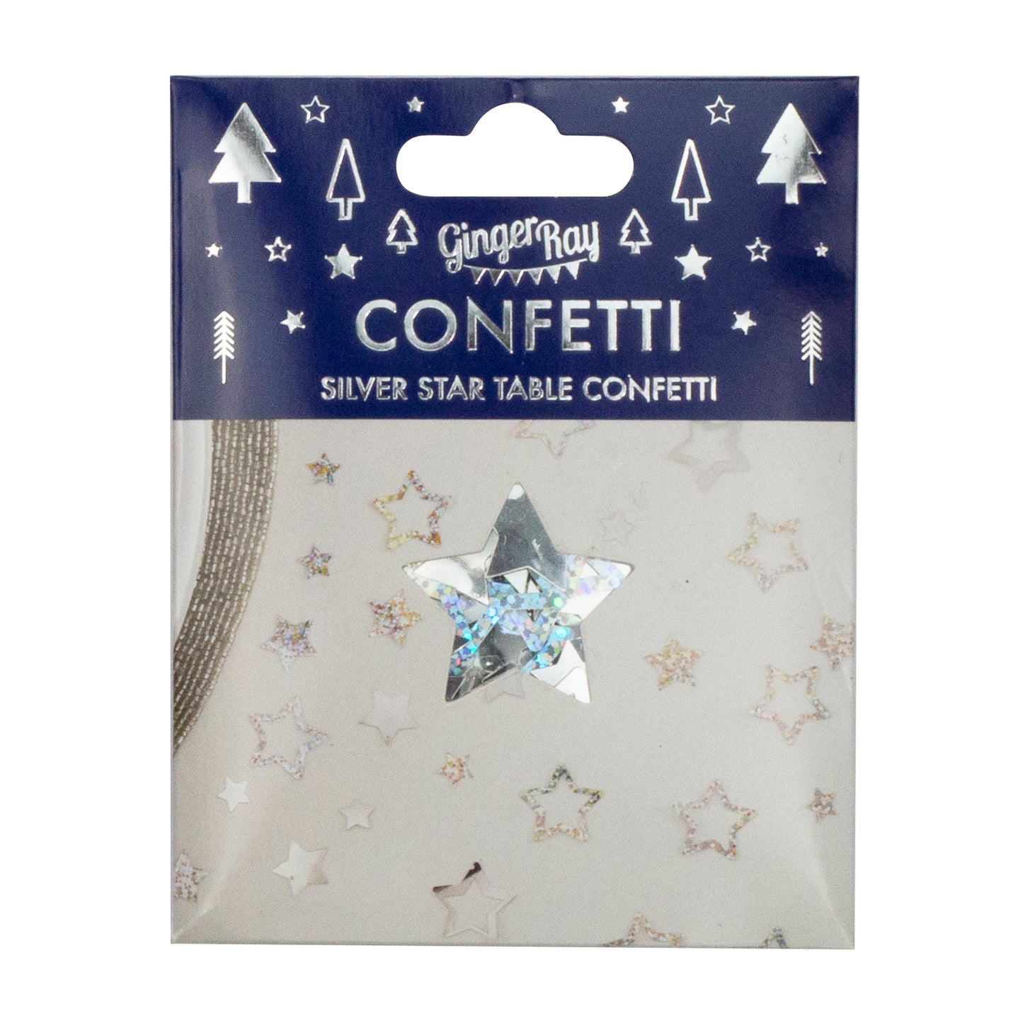 Silver Foiled Star Christmas Table Confetti