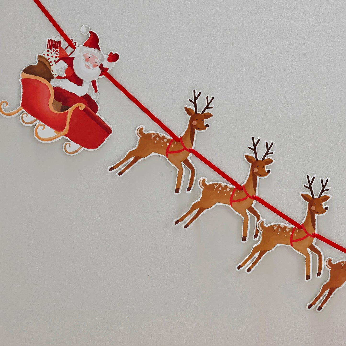 Reindeer & Santa Sleigh Christmas Bunting