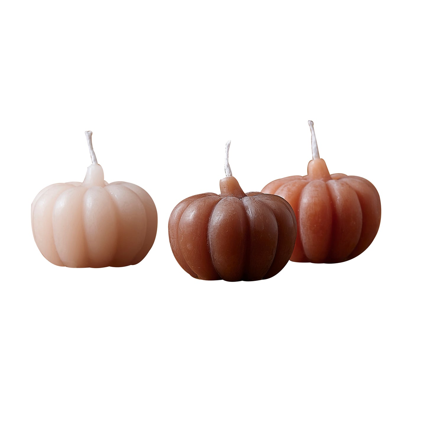 3 Pumpkin Shaped Candles