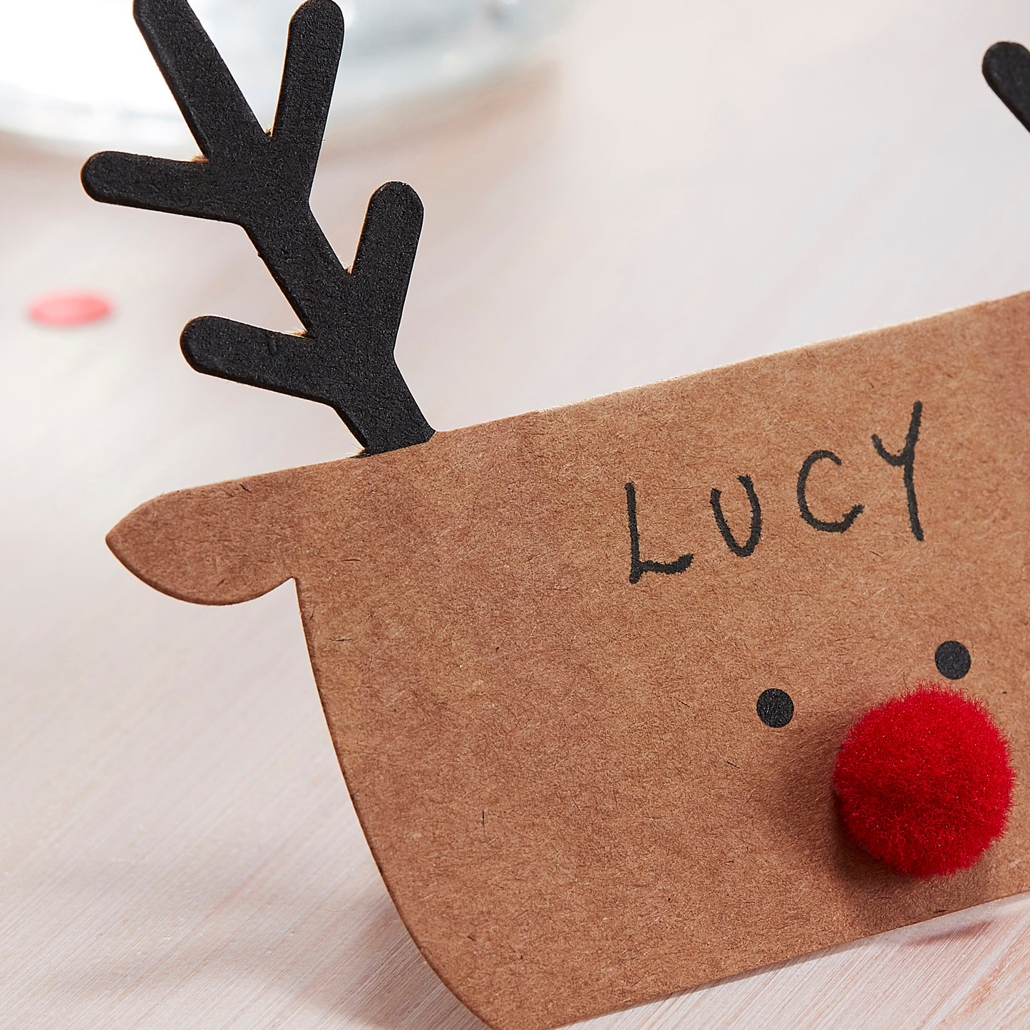 Kraft Reindeer Shaped Christmas Place Cards