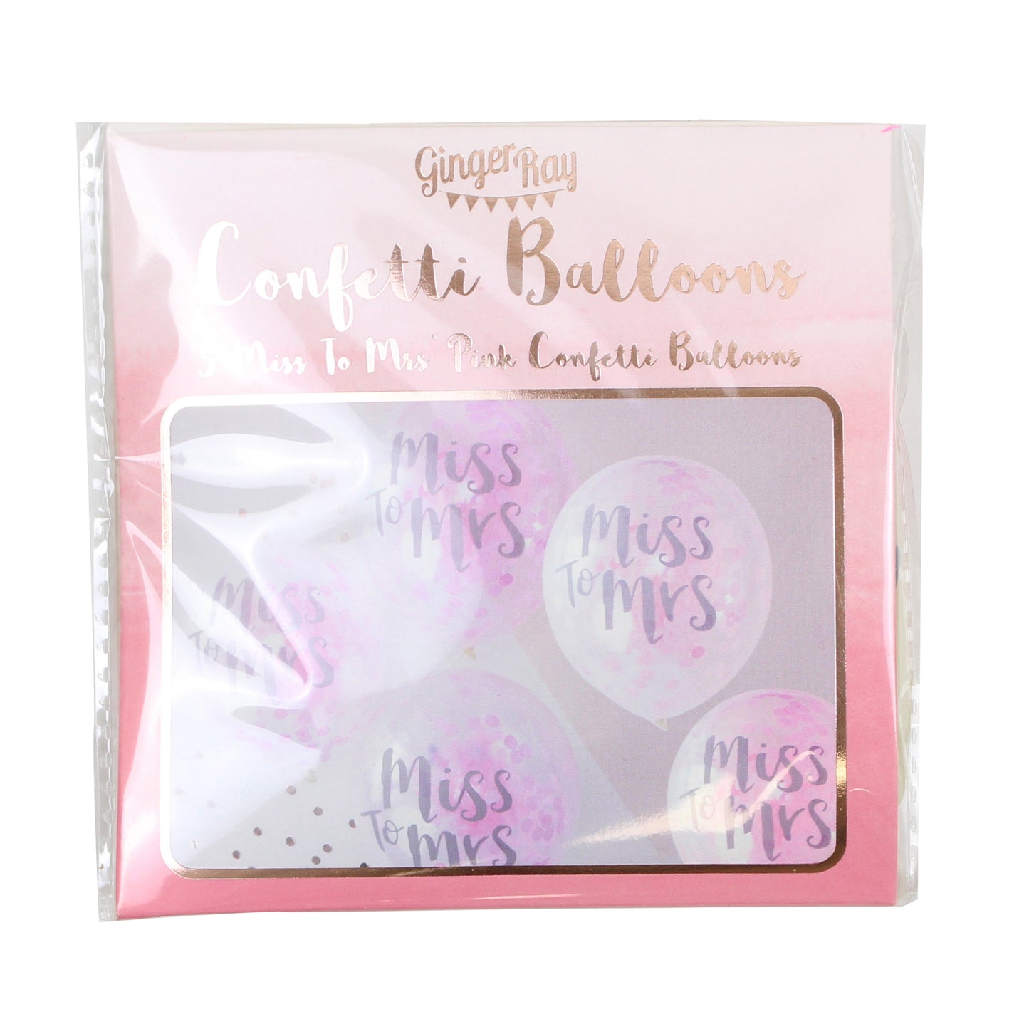 Miss to Mrs Printed Pink Confetti Balloons - Team Bride